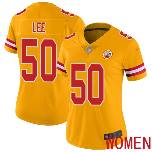 Women Kansas City Chiefs #50 Lee Darron Limited Gold Inverted Legend Nike NFL Jersey
